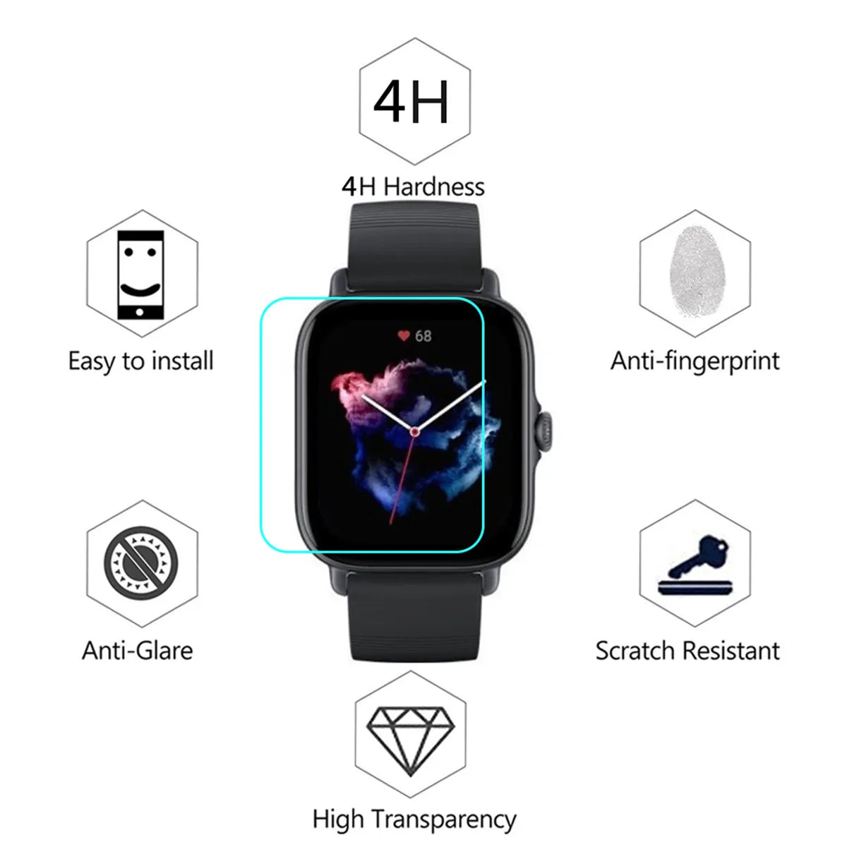 4pcs Film For Amazfit GTS3 hydrogel Film Screen Protector Cover Soft Full film for Xiaomi Amazfit GTS 3 Smart Watch Accessories