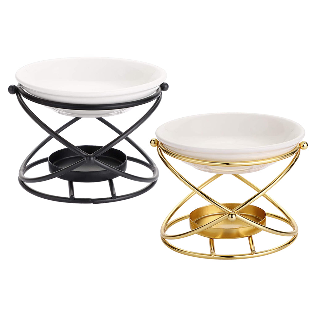 Metal Oil Burner Wax Melt Ceramic Candle Holder Aroma Oil Warmer Spa Yoga Room Meditation Home Decoration Essential Oil Burner