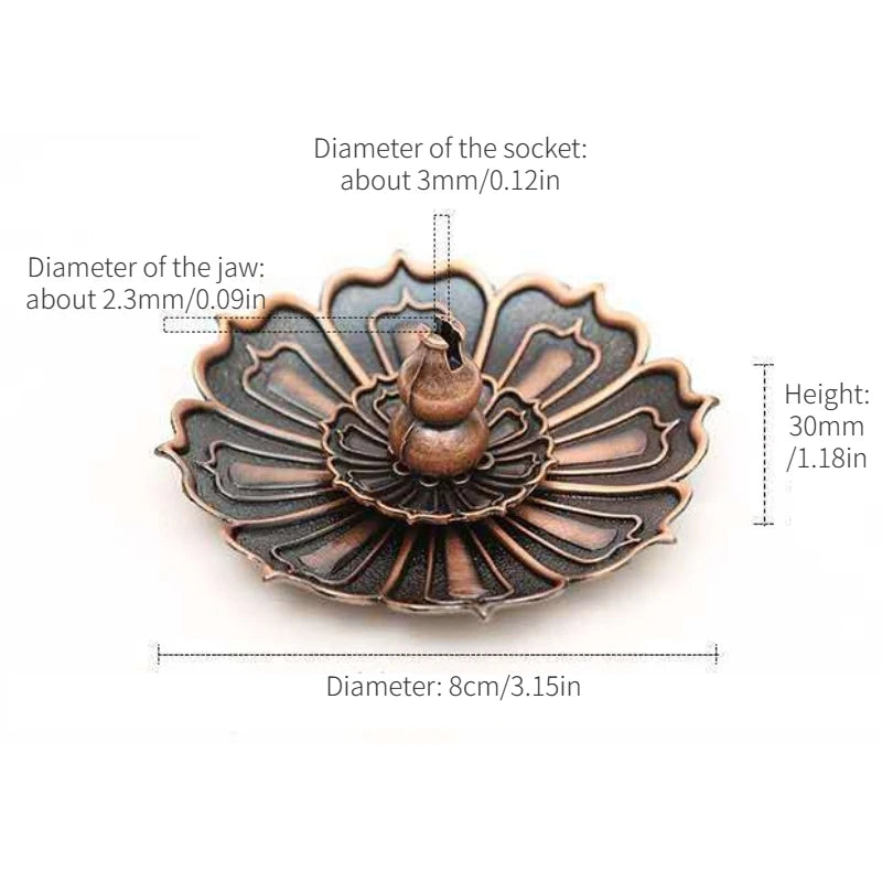 1 PC Incense Burner Lotus Shape Metal Burner Holder Incense Plate Stick Cone Incense Aromatherapy Craft