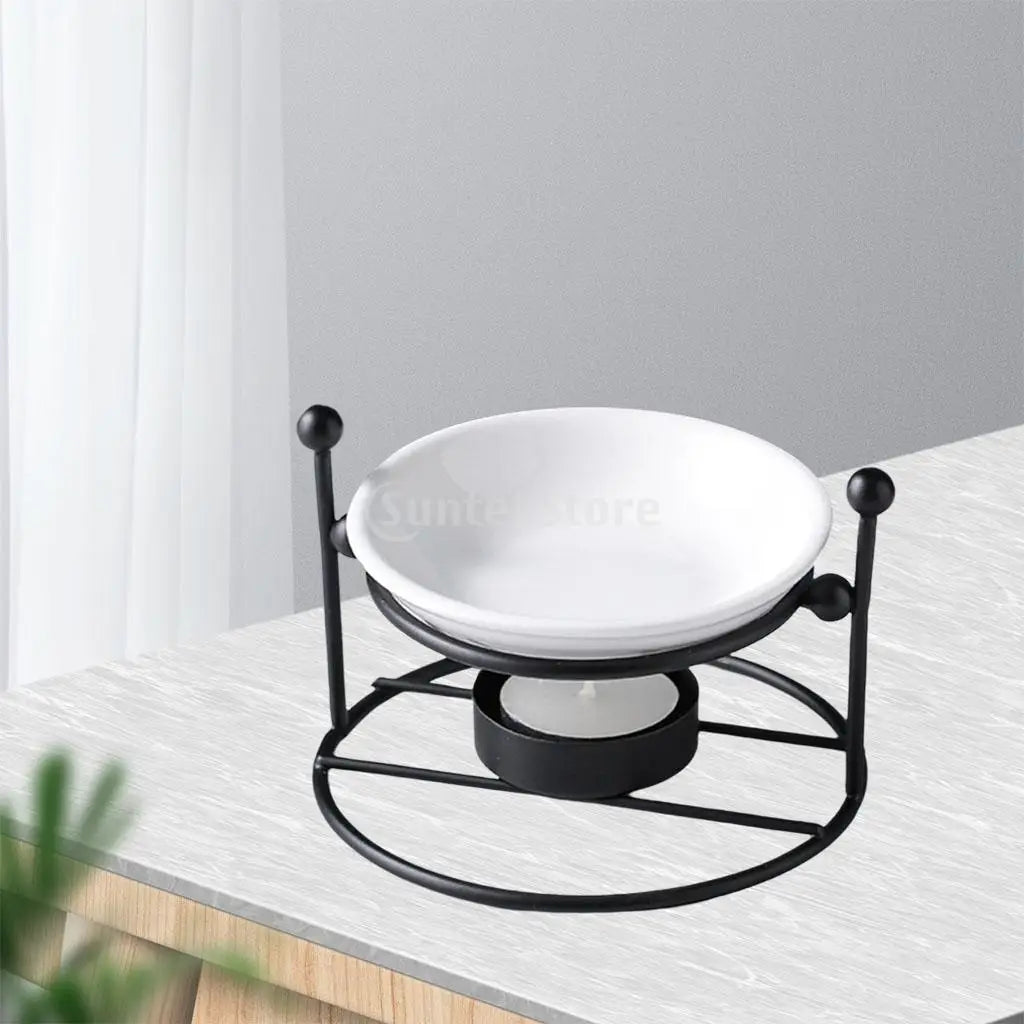 Metal Oil Burner Wax Melt Ceramic Candle Holder Aroma Oil Warmer Spa Yoga Room Meditation Home Decoration Essential Oil Burner