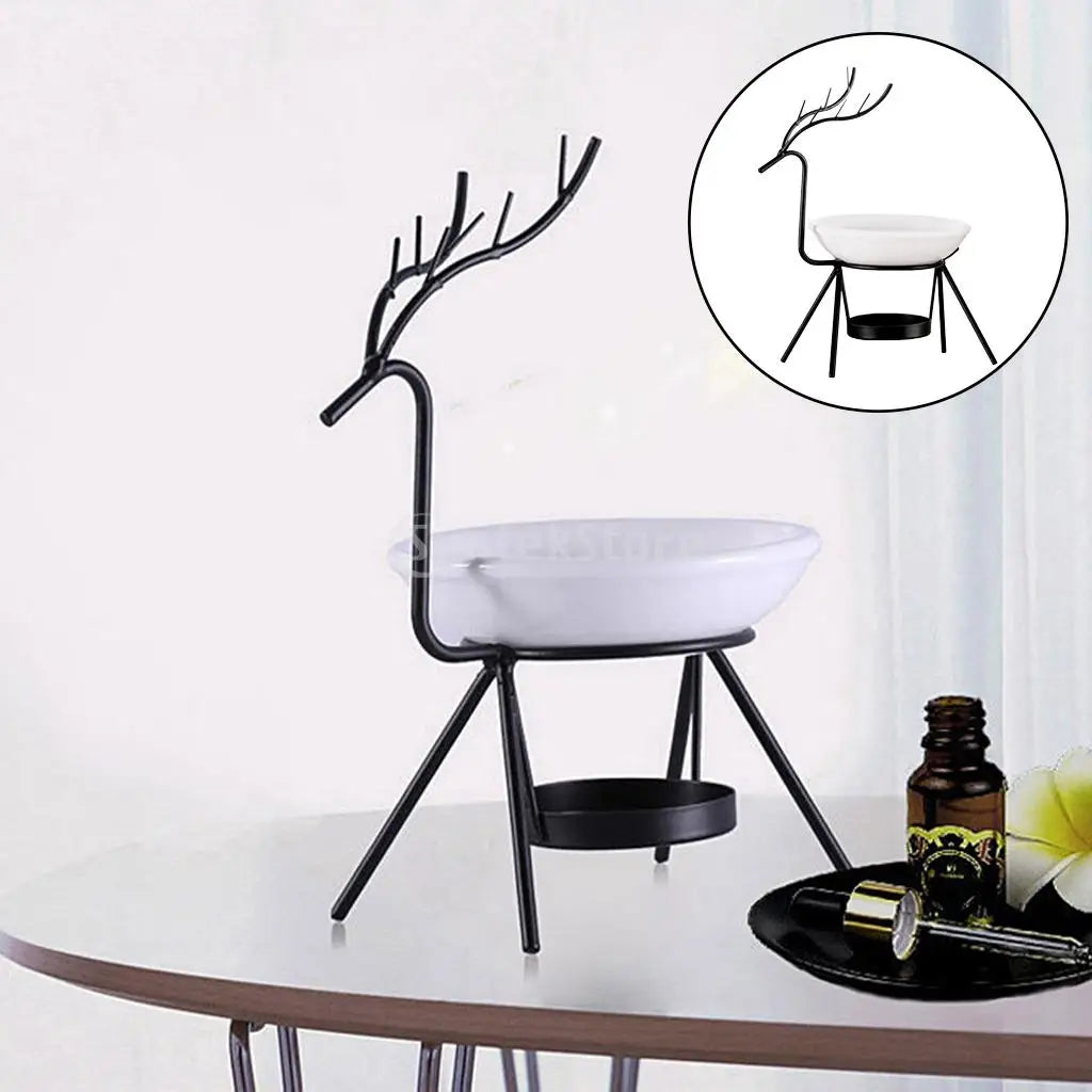 Metal Oil Burner Wax Melt Ceramic Candle Holder Aroma Oil Warmer Spa Yoga Room Meditation Home Decoration Essential Oil Burner