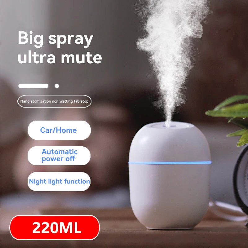 2024 Xiaomi Ultrasonic Air Humidifier Essential Oil Diffuser Car Purifier Aroma Anion Mist Maker With Portable USB LED Light New