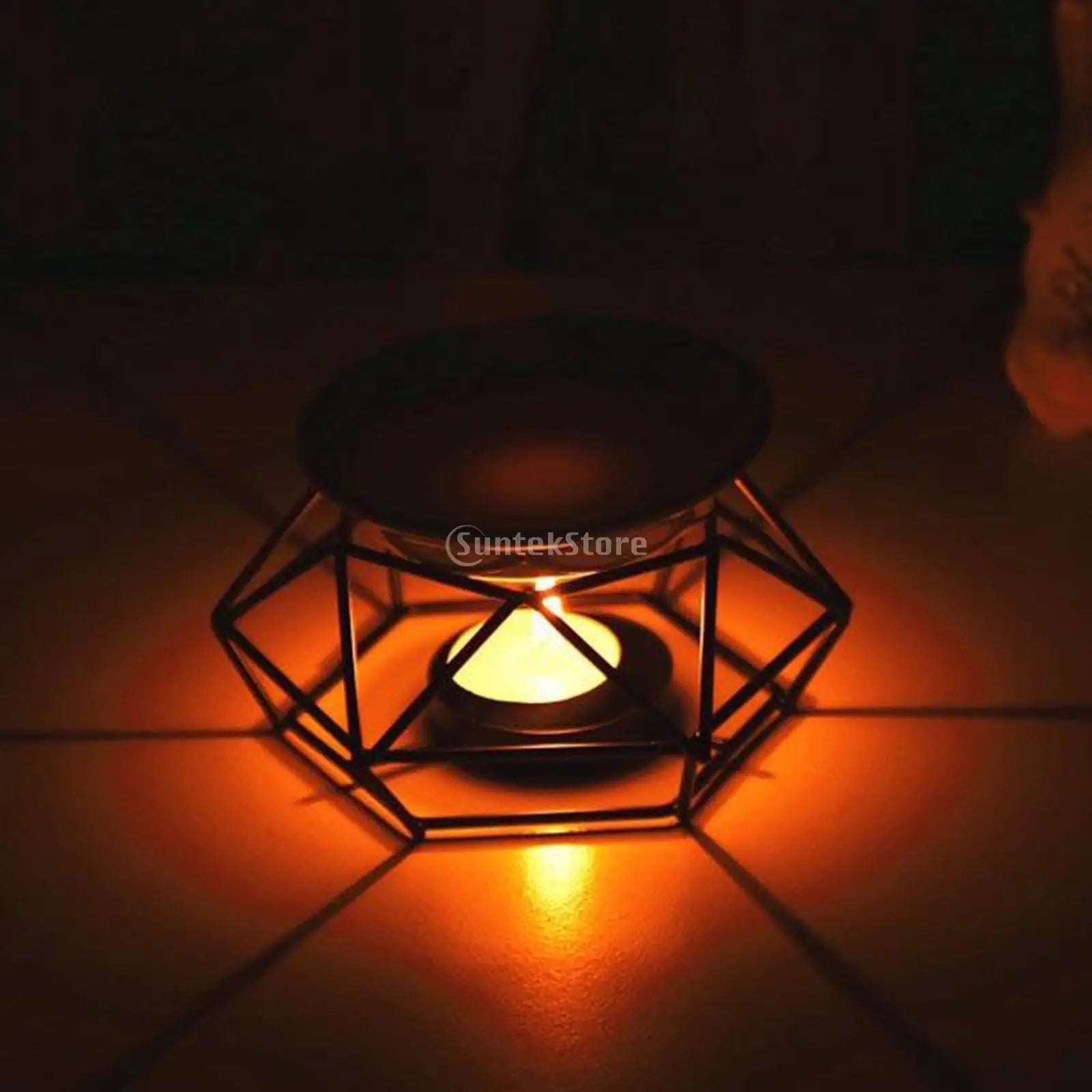 Metal Oil Burner Wax Melt Ceramic Candle Holder Aroma Oil Warmer Spa Yoga Room Meditation Home Decoration Essential Oil Burner