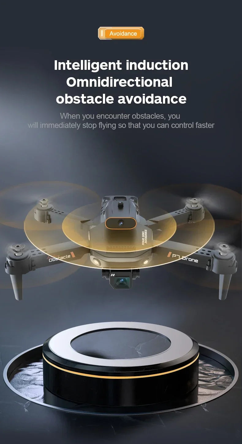 New P7 Drone HD Quadcopter with Dual Camera for Anti Wind Aerial Photography 360 Obstacle Avoidance  RC Toys Gift