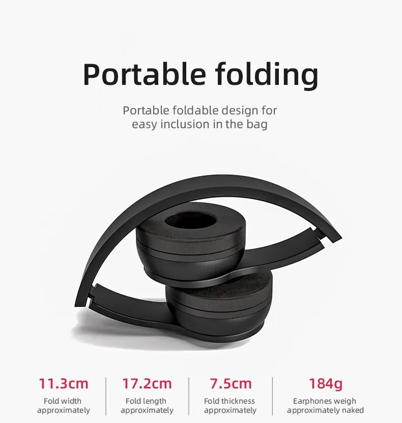 Stereo P47 Headset 5.0 Bluetooth Headset Folding Series Wireless Sports Game Headset for iPhone XiaoMi