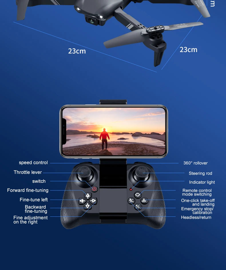 NEW V13 Mini Drone 4K HD Professional With 1080P Dual Camera 2.4G WIFi FPV Dron Foldable RC Quadcopter Gift Toy