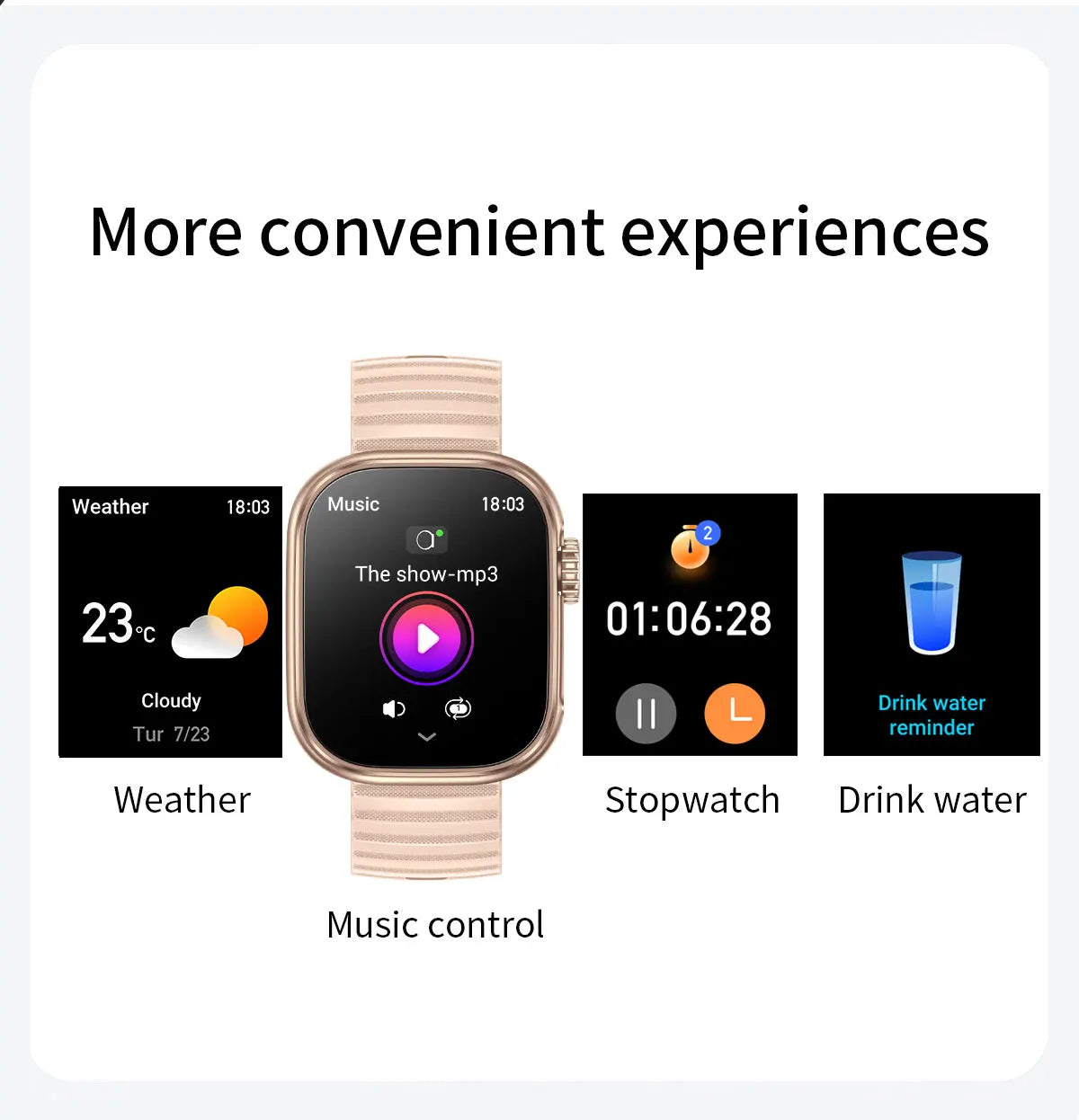 SENBONO Smart Watch Men Women LED Flashlight 100+ Sport Modes Fitness Tracker Body Temperature 2.01” Screen Smartwatch Men Wome