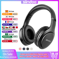 Siindoo JH-919 Wireless Bluetooth Headphones Foldable Stereo Earphones Super Bass Noise Reduction Mic For Iphone Laptop PC TV