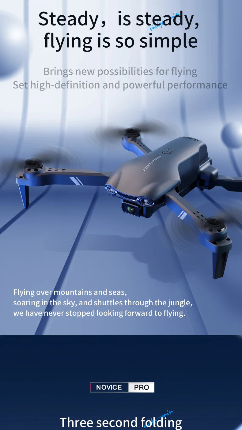 NEW V13 Mini Drone 4K HD Professional With 1080P Dual Camera 2.4G WIFi FPV Dron Foldable RC Quadcopter Gift Toy