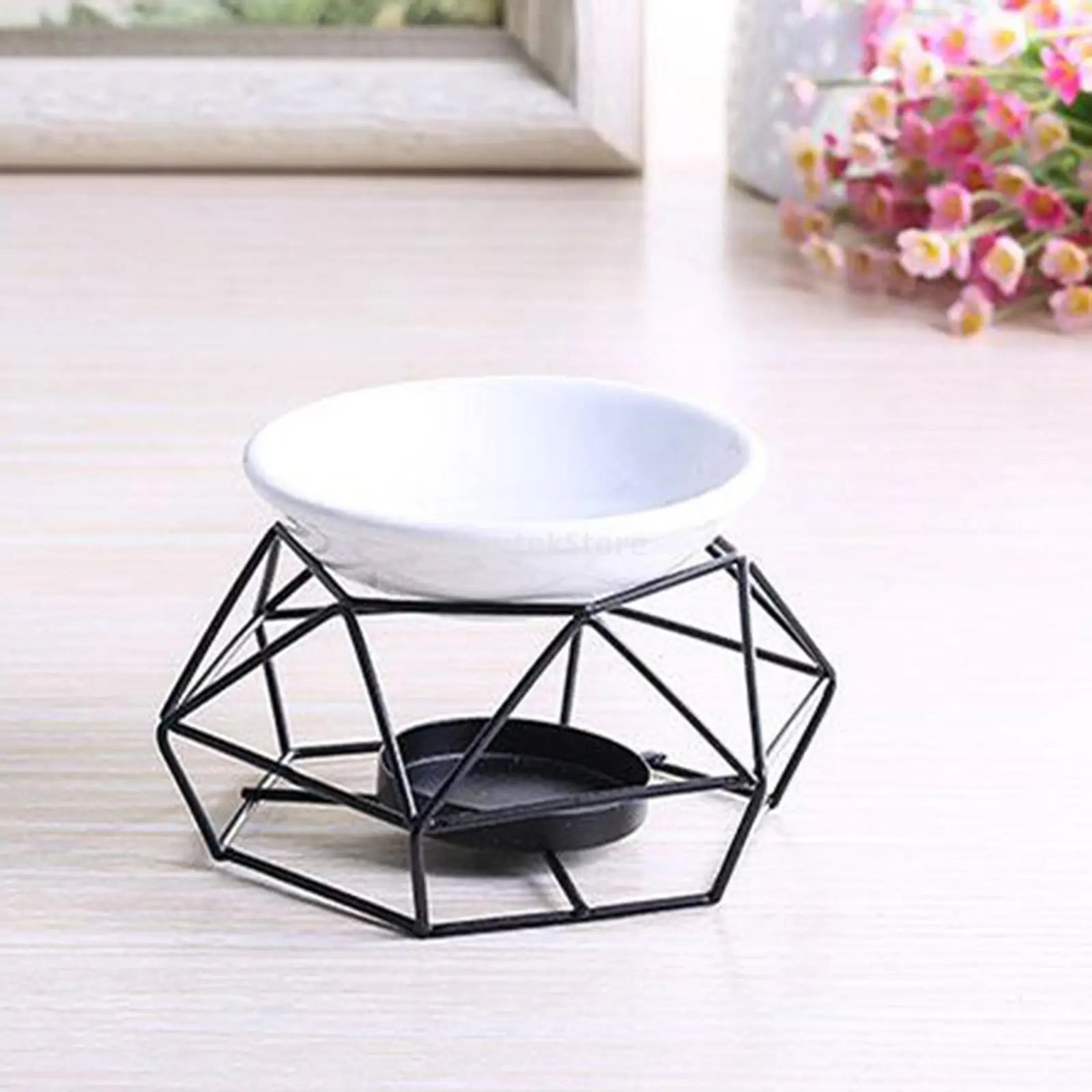 Metal Oil Burner Wax Melt Ceramic Candle Holder Aroma Oil Warmer Spa Yoga Room Meditation Home Decoration Essential Oil Burner