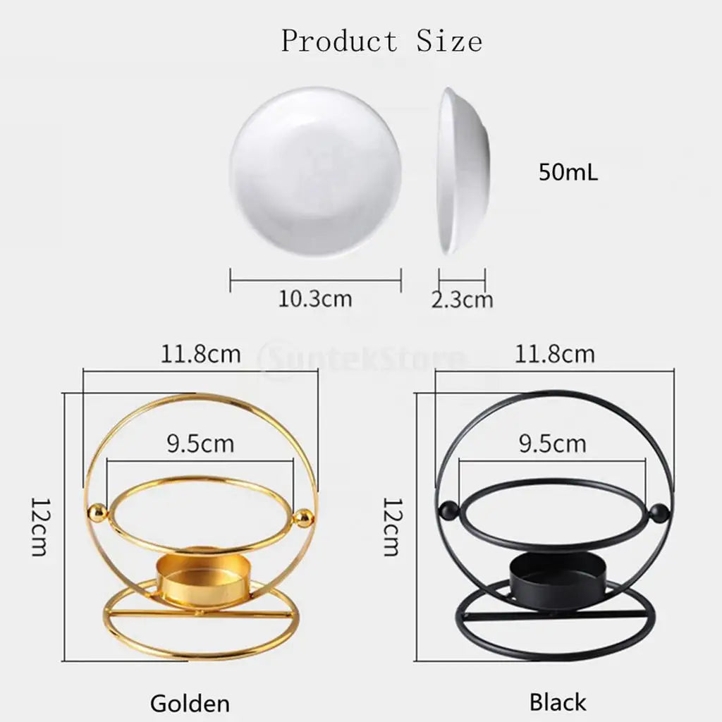 Metal Oil Burner Wax Melt Ceramic Candle Holder Aroma Oil Warmer Spa Yoga Room Meditation Home Decoration Essential Oil Burner