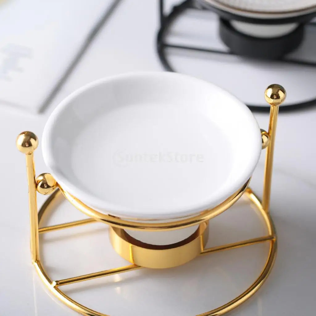 Metal Oil Burner Wax Melt Ceramic Candle Holder Aroma Oil Warmer Spa Yoga Room Meditation Home Decoration Essential Oil Burner