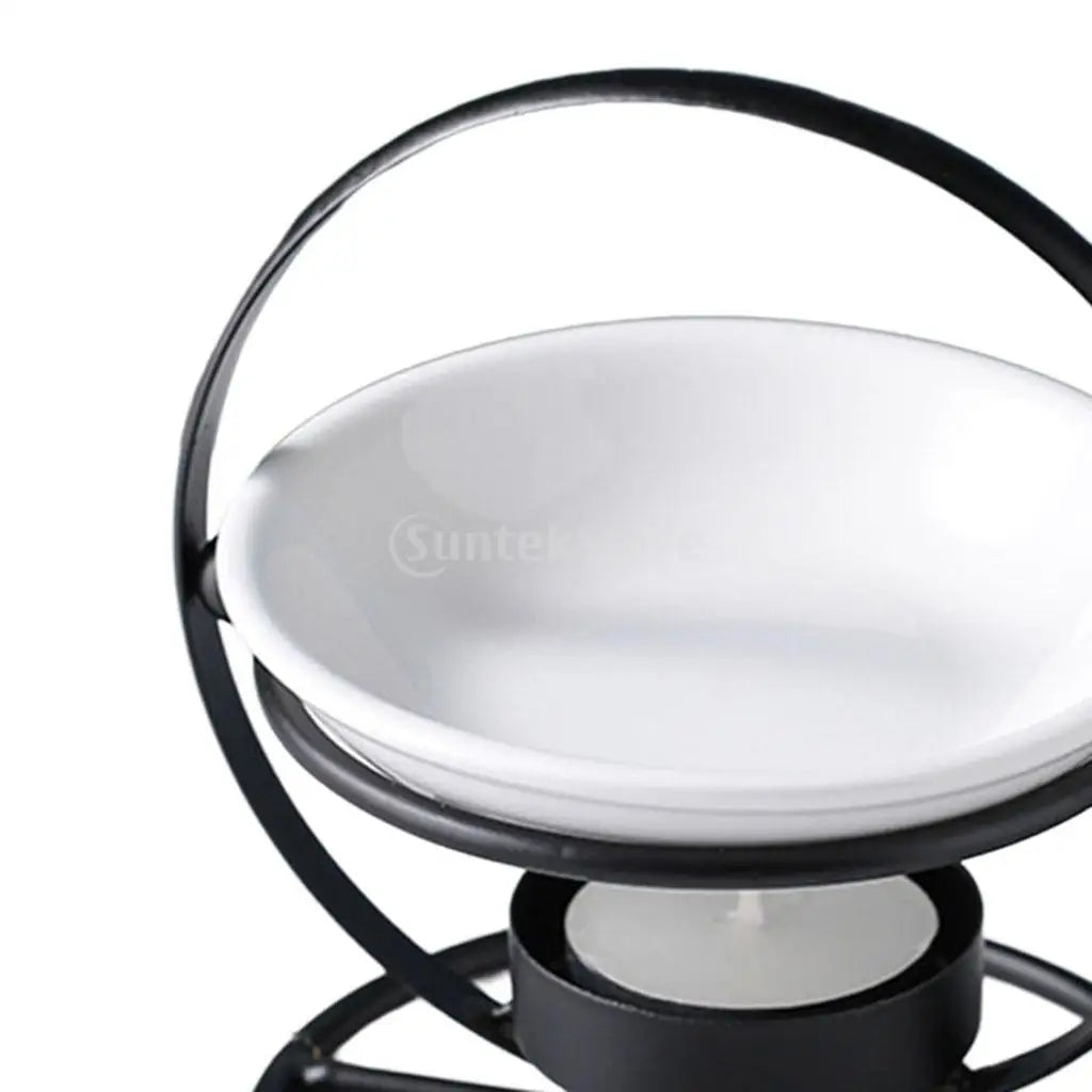 Metal Oil Burner Wax Melt Ceramic Candle Holder Aroma Oil Warmer Spa Yoga Room Meditation Home Decoration Essential Oil Burner