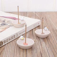 Cartoon Animal Shape Incense Stick Holder Leaf Shape Line Incense Burner Table Crafts Sandalwood Coil Base Home Decoration